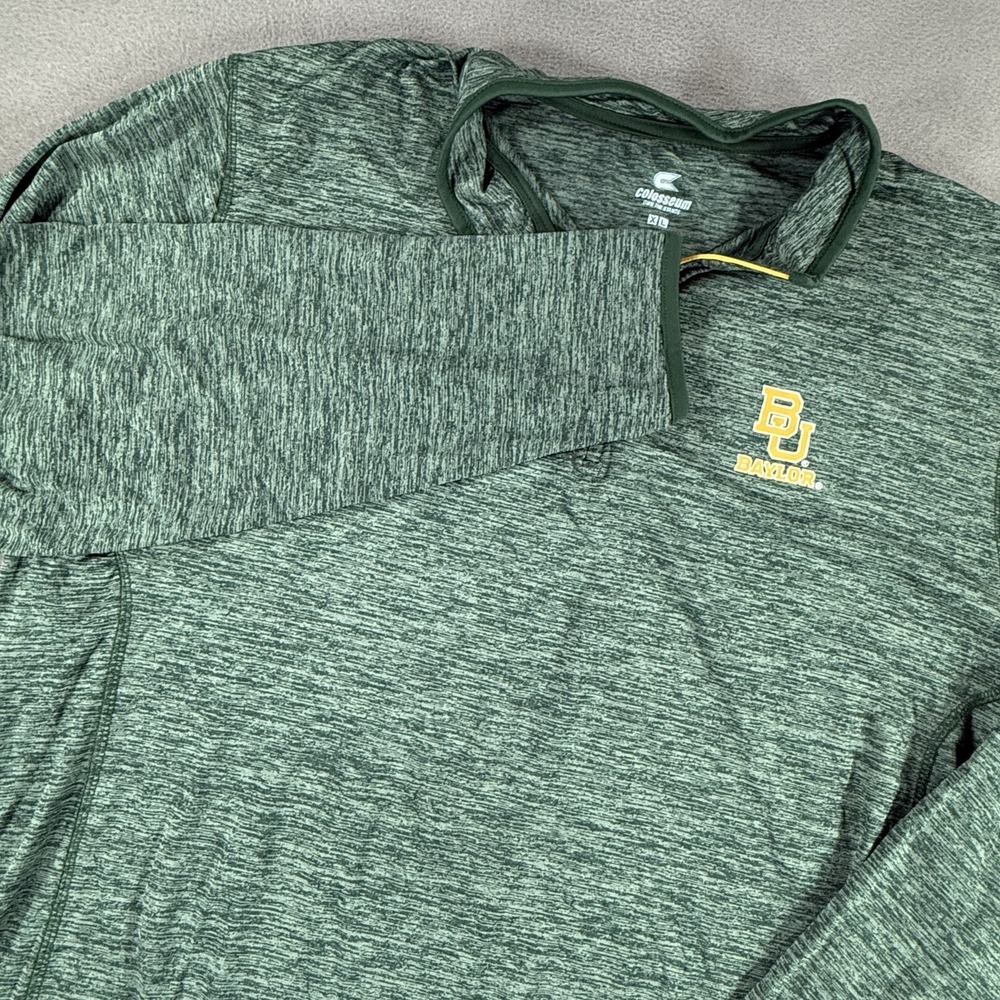 Colosseum Baylor University Bears 1/4 Zip Pullover XL Green Lightweight Mens